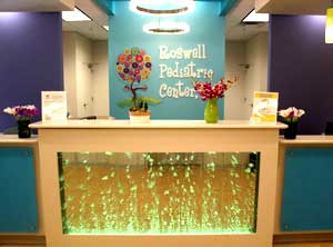 Reception desk at Roswell Pediatric Center